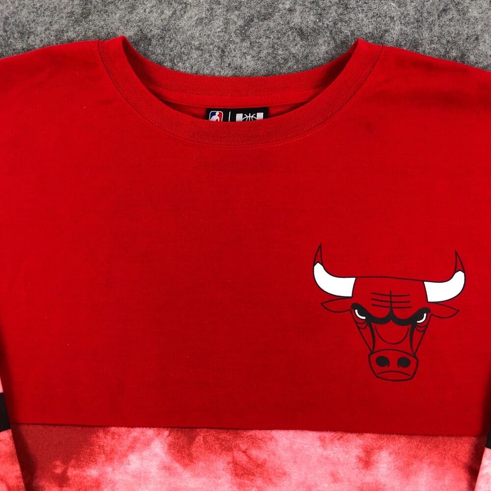NBA Chicago Bulls Pullover Medium Red Tie-Dye Sweater Long Sleeve Unisex Premium - Picture 5 of 11